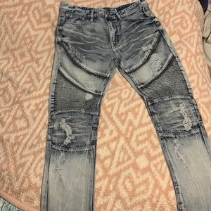 White washed skinny jeans.